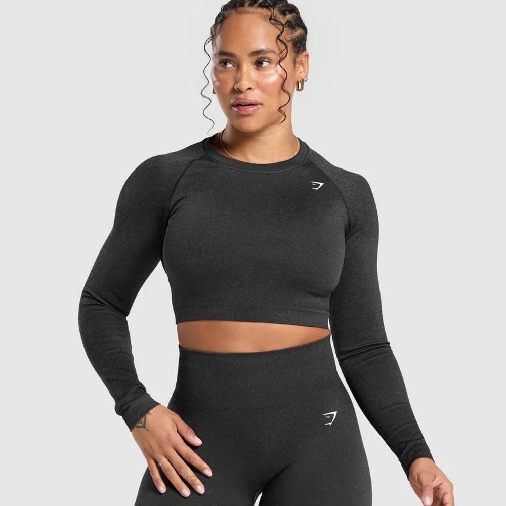 Gymshark ADAPT FLECK SEAMLESS LONG SLEEVE CROP TOP
